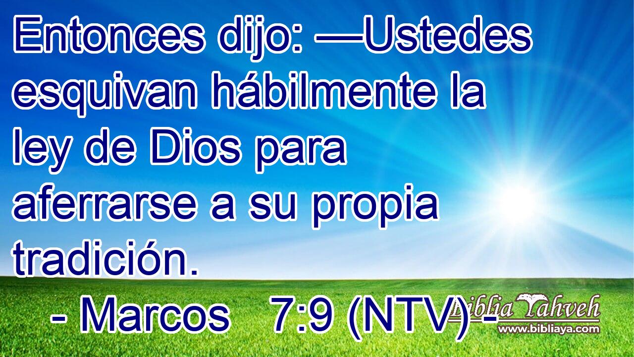 Entonces dijo: —Ustedes esquivan hábilmente la ley de Dios para aferrarse a su propia tradición.