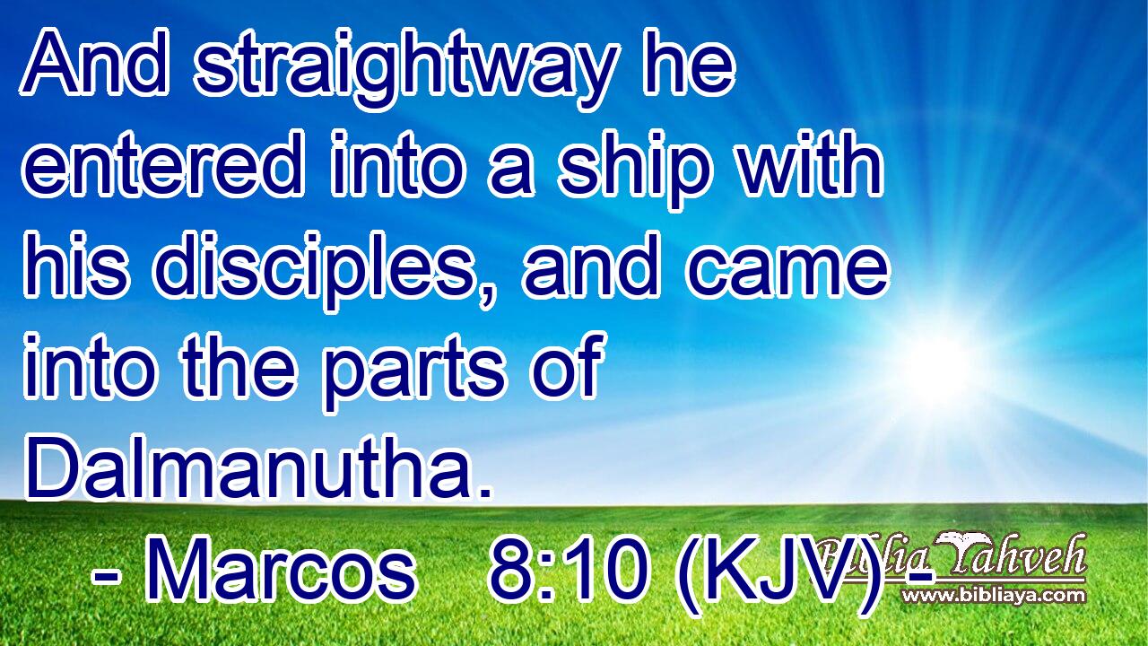 And straightway he entered into a ship with his disciples, and came into the parts of Dalmanutha.