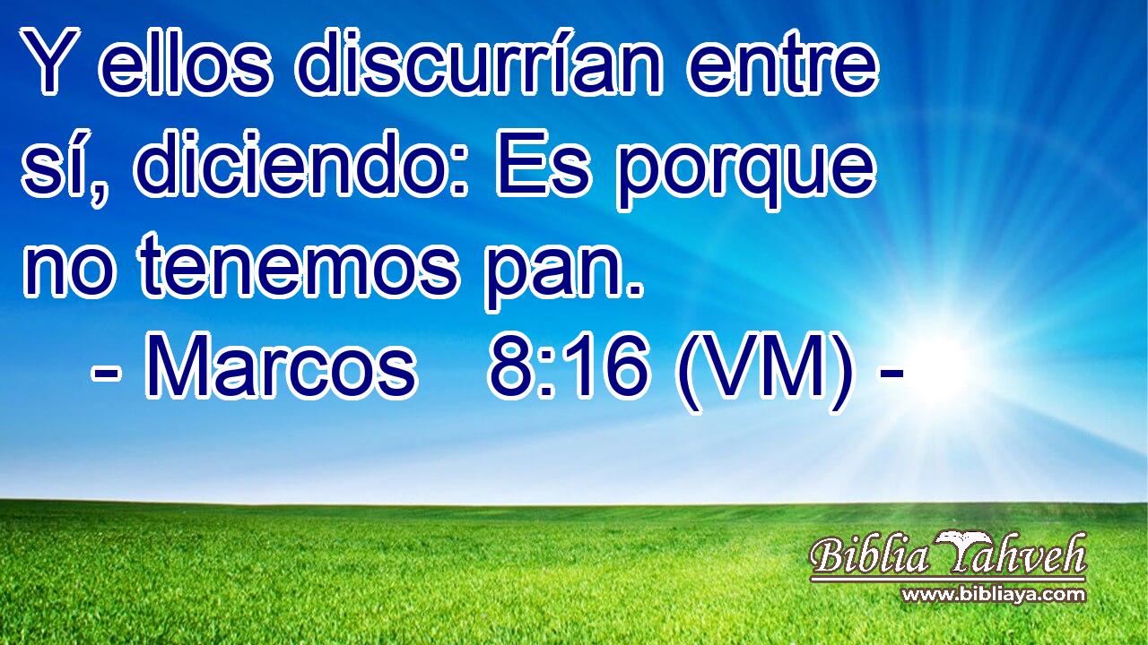  Y ellos discurrían entre sí, diciendo: Es porque no tenemos pan. 