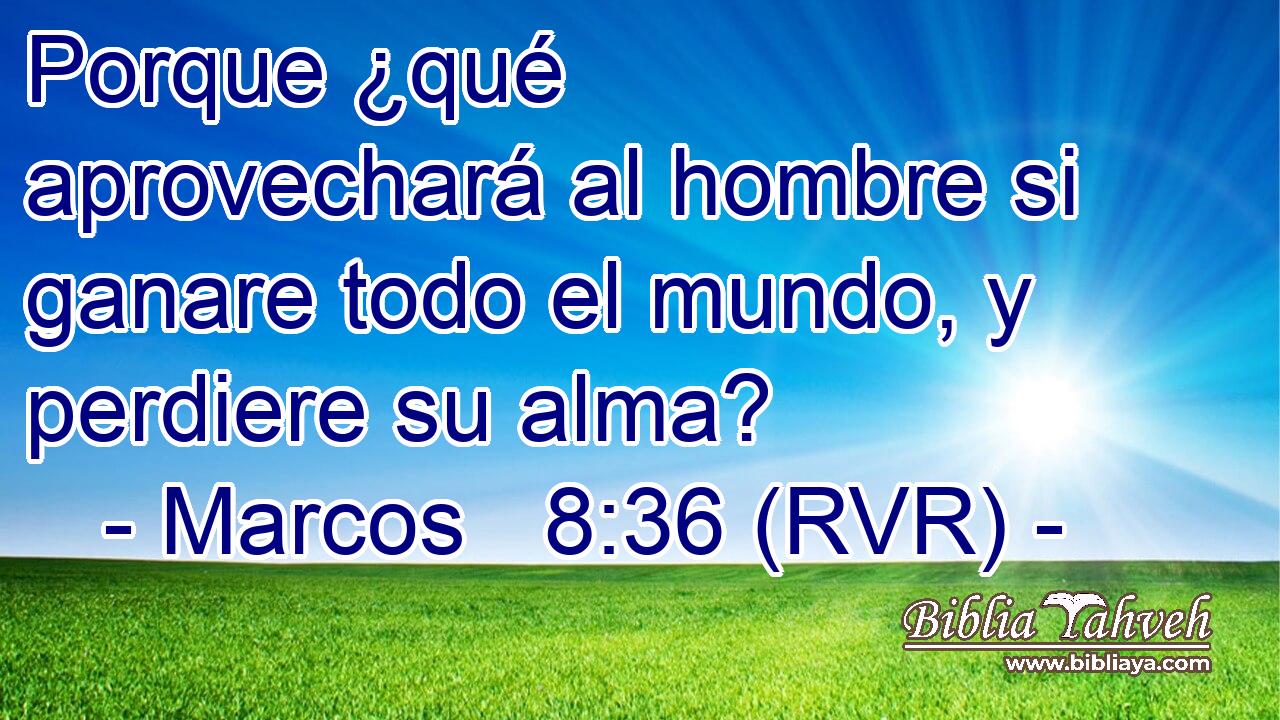 Porque ¿qué aprovechará al hombre si ganare todo el mundo, y perdiere su alma?
