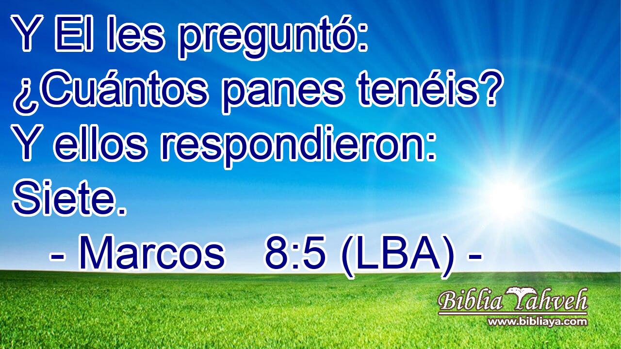 Y El les preguntó: ¿Cuántos panes tenéis? Y ellos respondieron: Siete.