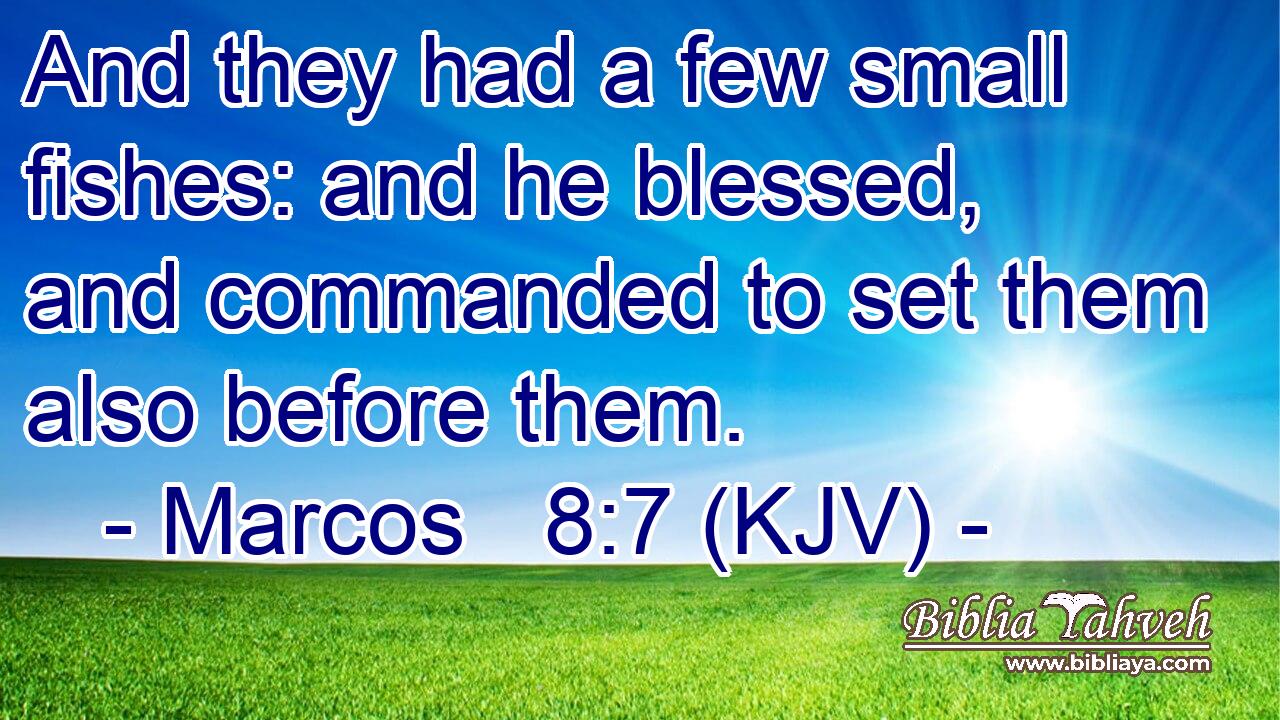 And they had a few small fishes: and he blessed, and commanded to set them also before them.