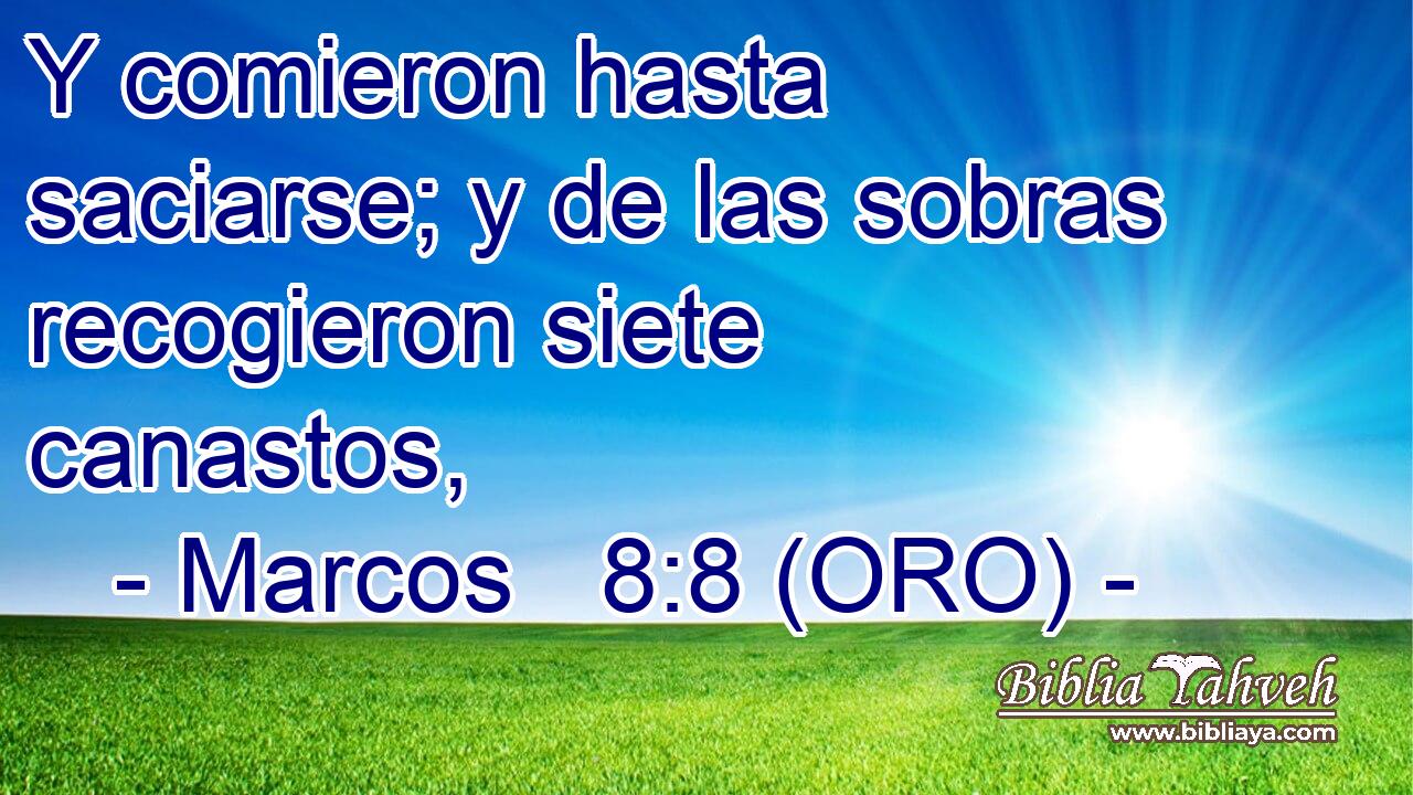  Y comieron hasta saciarse; y de las sobras recogieron siete canastos, 