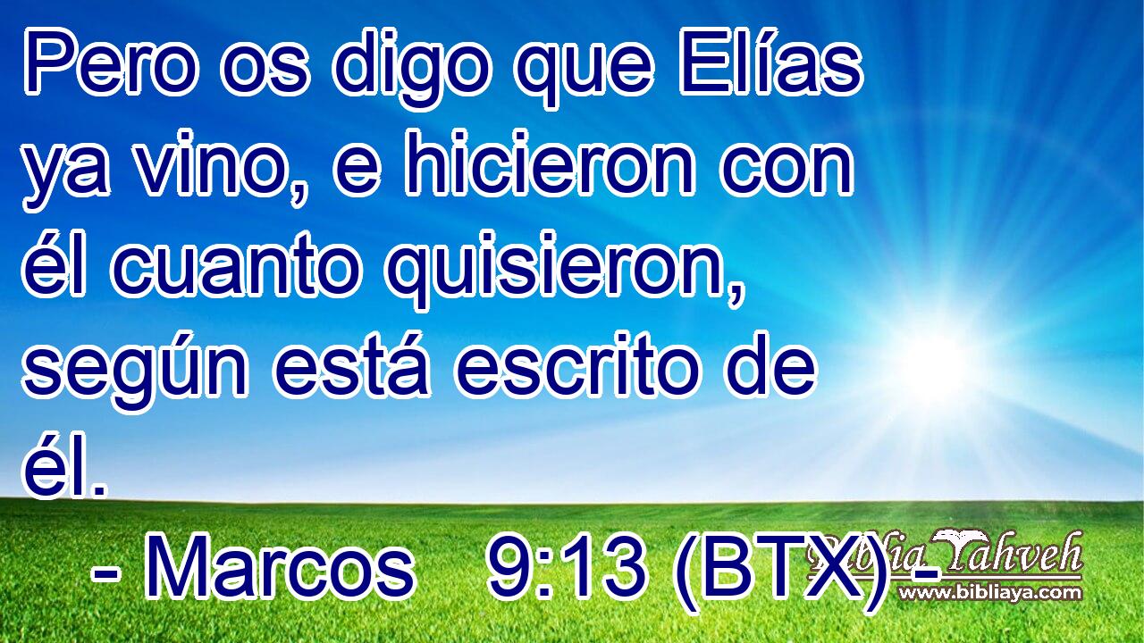 Pero os digo que Elías ya vino, e hicieron con él cuanto quisieron, según está escrito de él.
