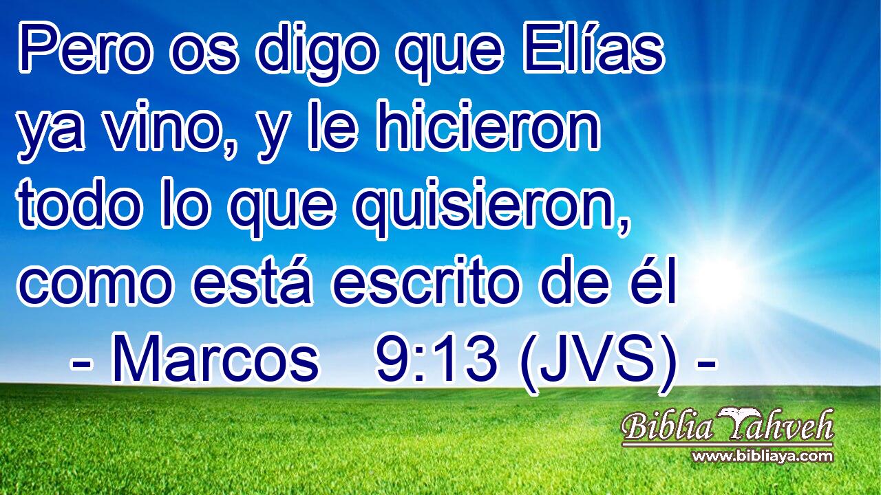 Pero os digo que Elías ya vino, y le hicieron todo lo que quisieron, como está escrito de él