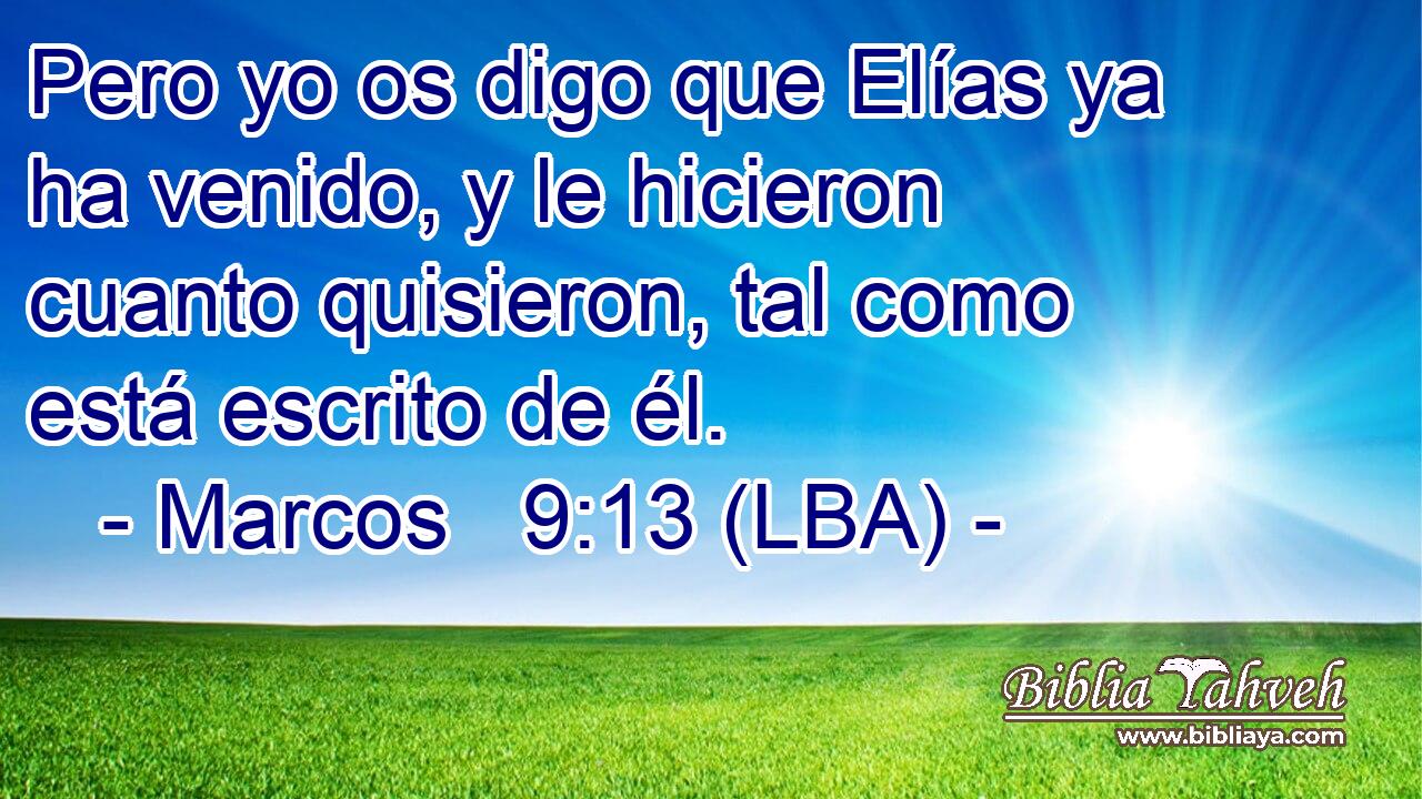 Pero yo os digo que Elías ya ha venido, y le hicieron cuanto quisieron, tal como está escrito de él.