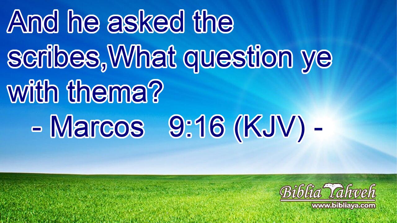 And he asked the scribes,What question ye with thema?