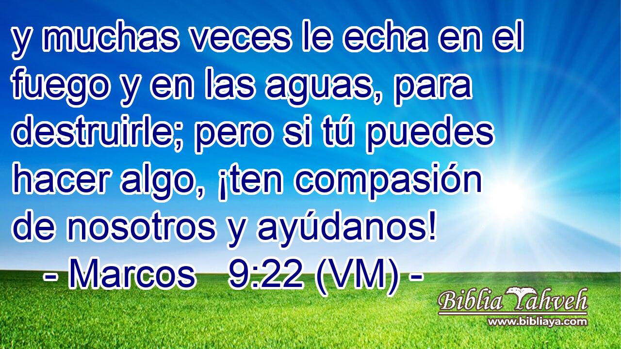  y muchas veces le echa en el fuego y en las aguas, para destruirle; pero si tú puedes hacer algo, ¡ten compasión de nosotros y ayúdanos! 
