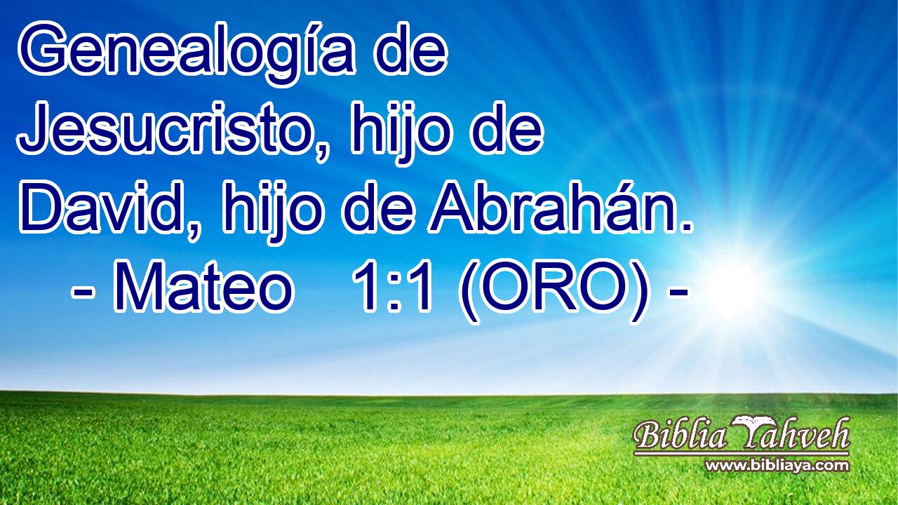  Genealogía de Jesucristo, hijo de David, hijo de Abrahán. 