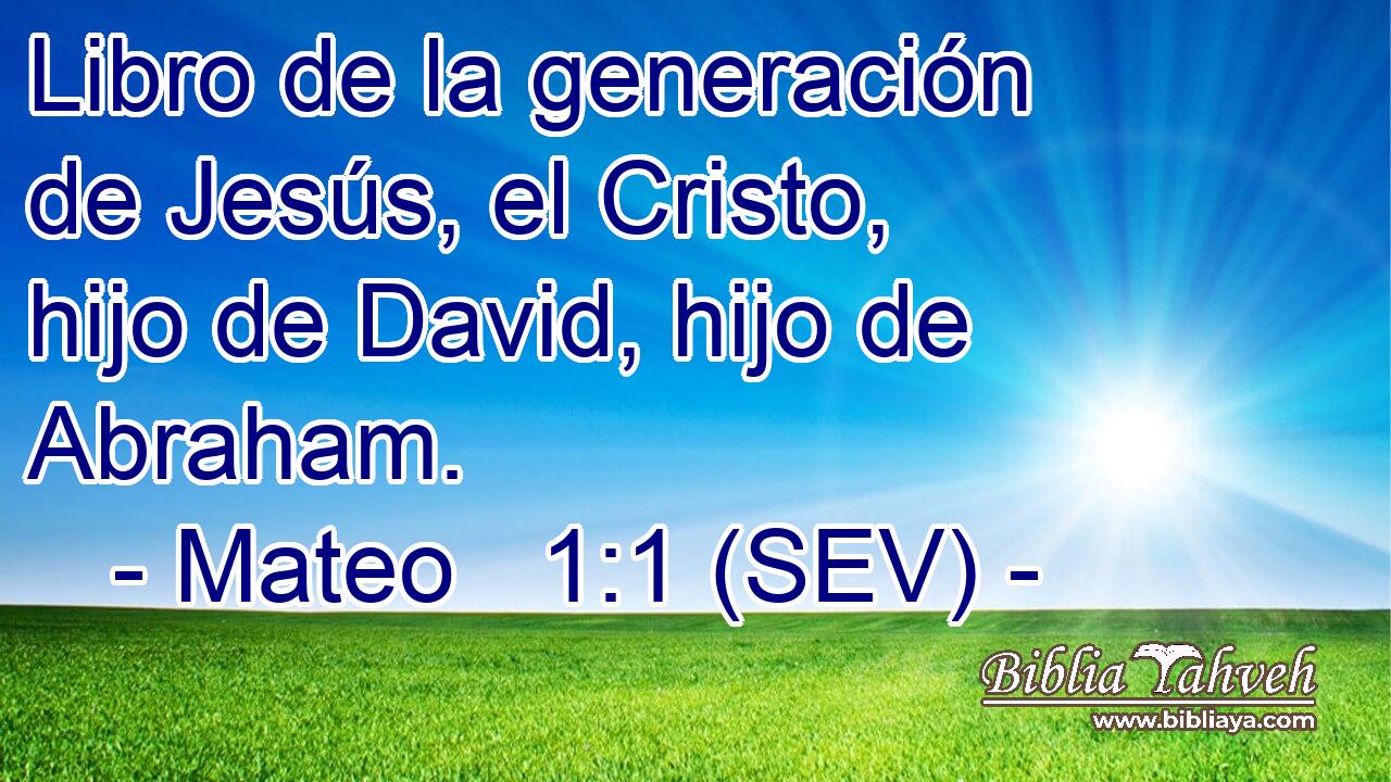 Libro de la generación de Jesús, el Cristo, hijo de David, hijo de Abraham.