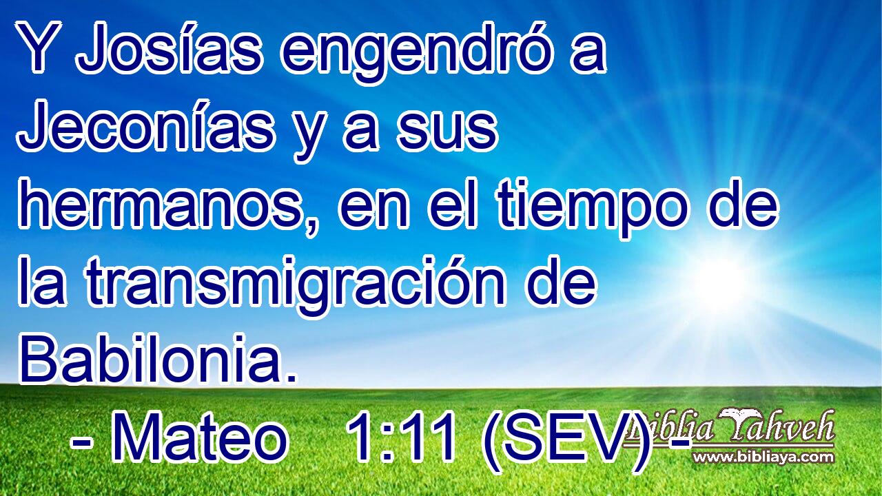 Y Josías engendró a Jeconías y a sus hermanos, en el tiempo de la transmigración de Babilonia.