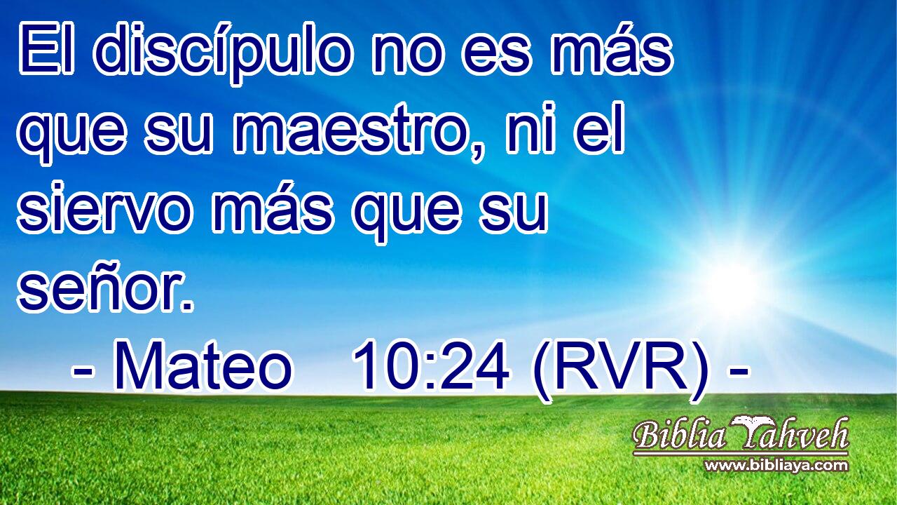 El discípulo no es más que su maestro, ni el siervo más que su señor.