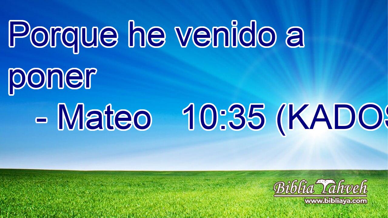  Porque he venido a poner 