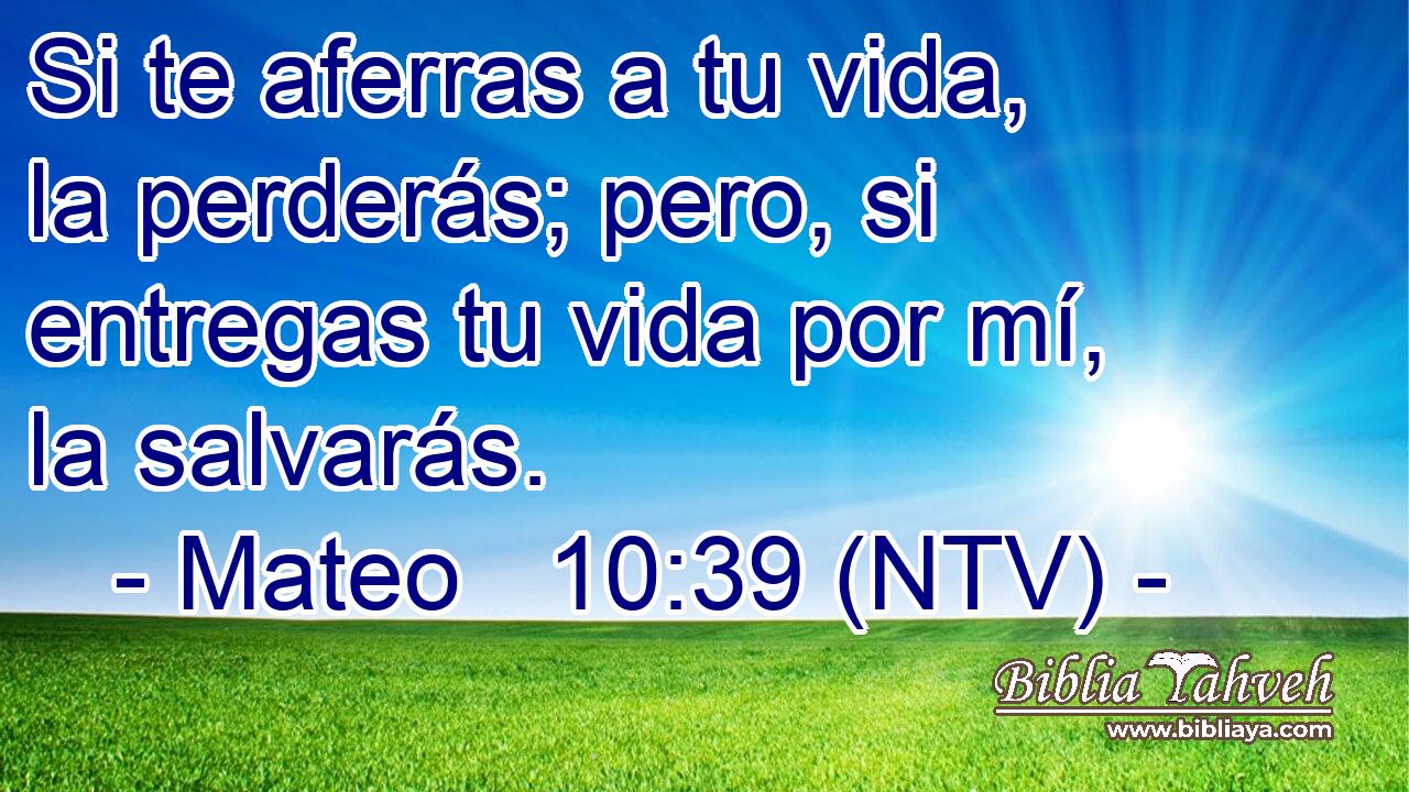 Si te aferras a tu vida, la perderás; pero, si entregas tu vida por mí, la salvarás.