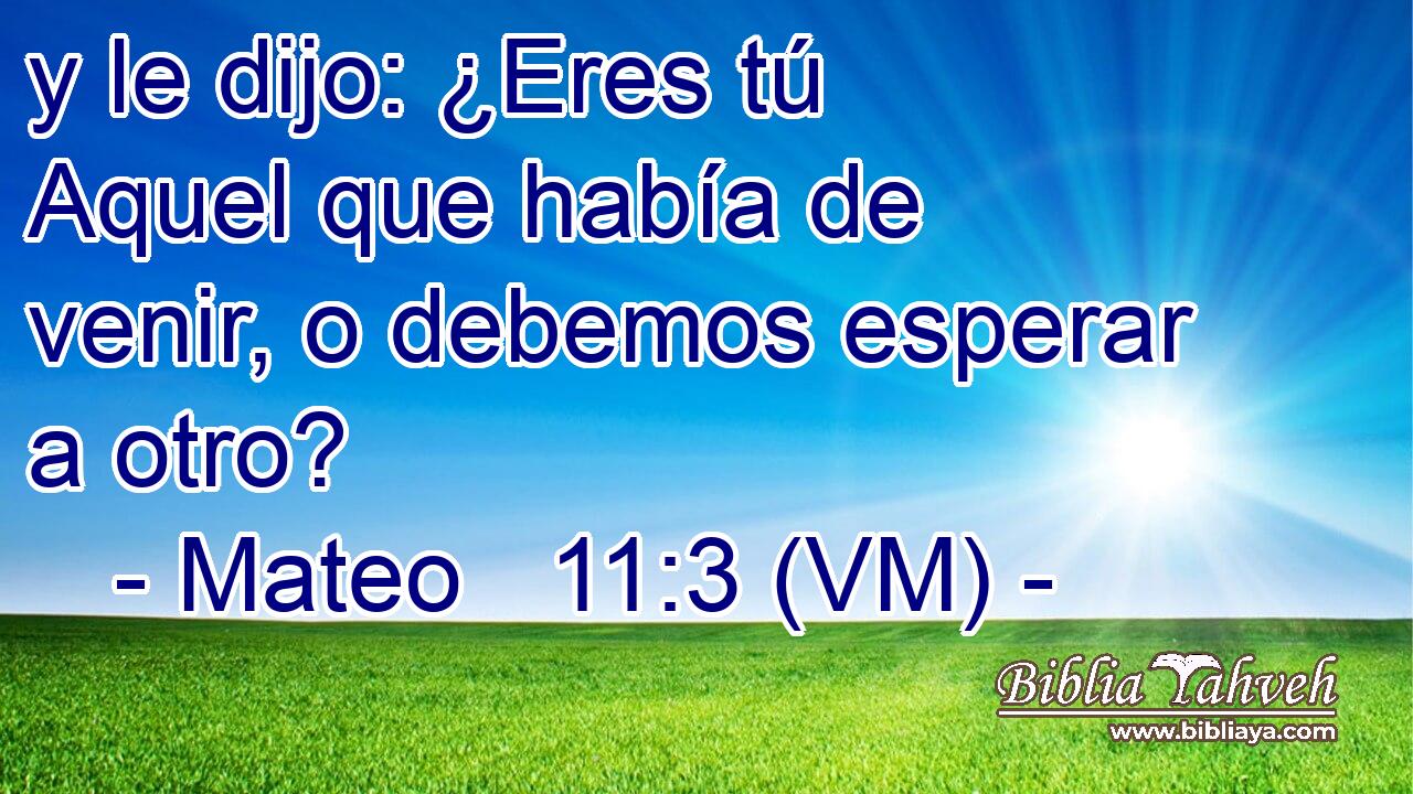  y le dijo: ¿Eres tú Aquel que había de venir, o debemos esperar a otro? 
