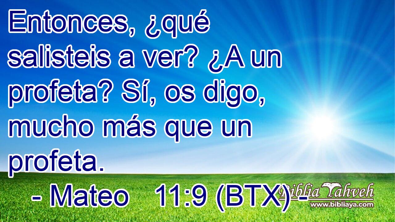 Entonces, ¿qué salisteis a ver? ¿A un profeta? Sí, os digo, mucho más que un profeta.