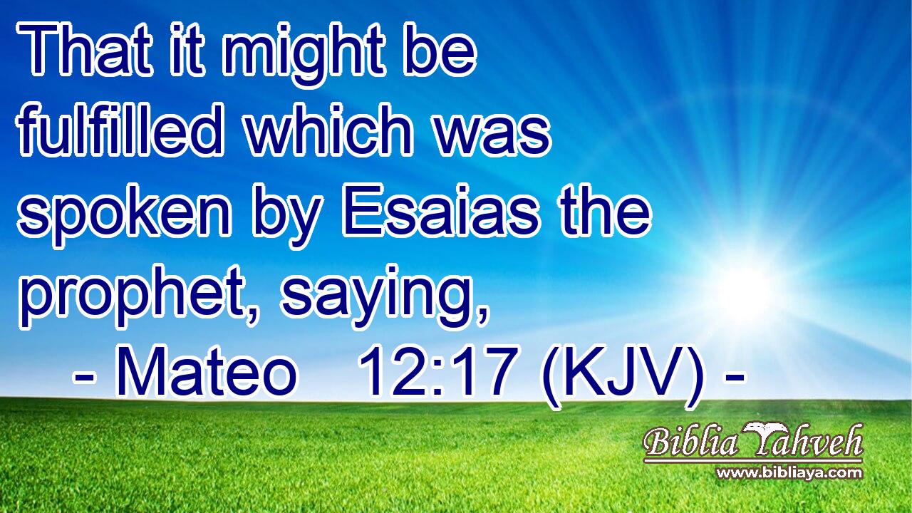 That it might be fulfilled which was spoken by Esaias the prophet, saying,