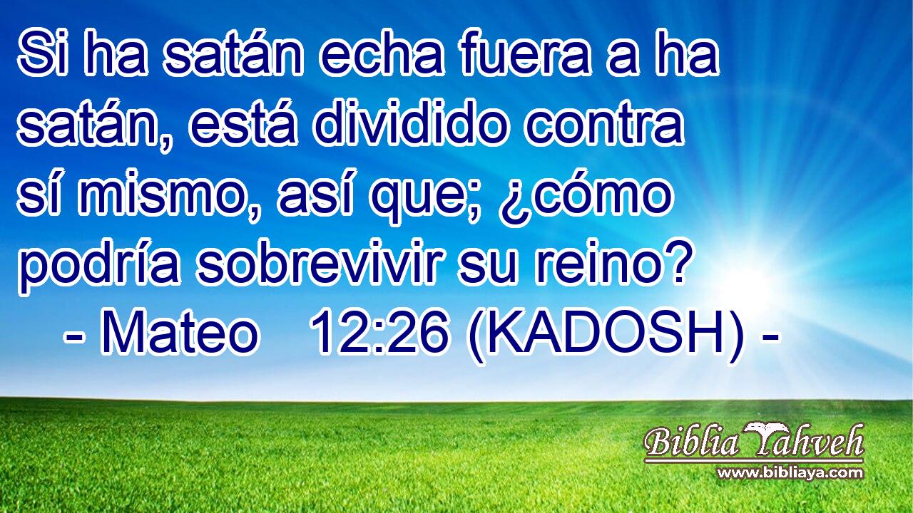  Si ha satán echa fuera a ha satán, está dividido contra sí mismo, así que; ¿cómo podría sobrevivir su reino? 