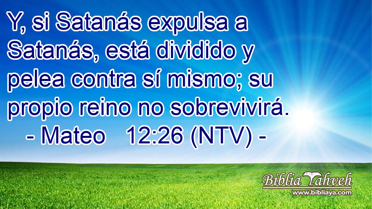 Y, si Satanás expulsa a Satanás, está dividido y pelea contra sí mismo; su propio reino no sobrevivirá.