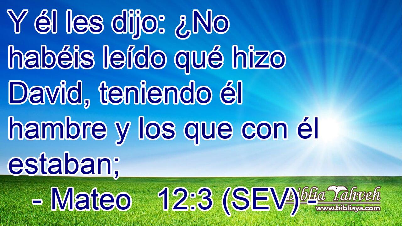 Y él les dijo: ¿No habéis leído qué hizo David, teniendo él hambre y los que con él estaban;
