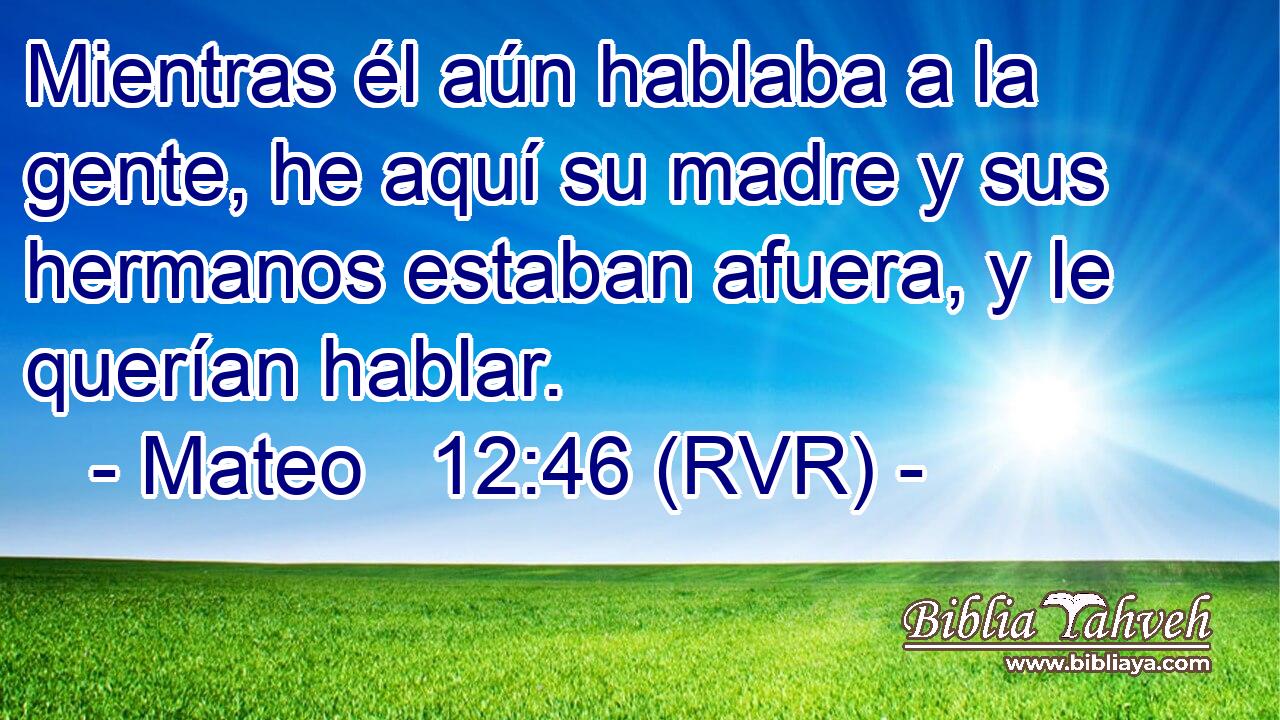 Mientras él aún hablaba a la gente, he aquí su madre y sus hermanos estaban afuera, y le querían hablar.