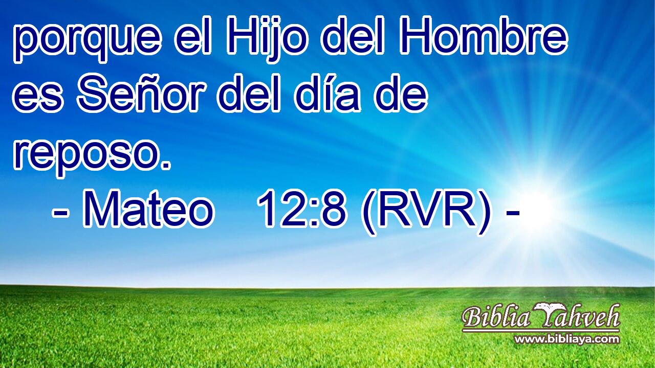 porque el Hijo del Hombre es Señor del día de reposo.
