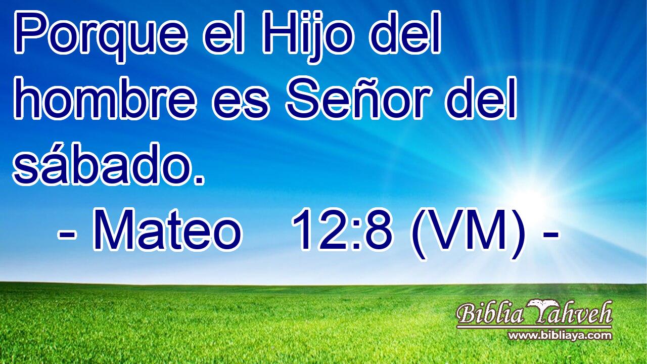  Porque el Hijo del hombre es Señor del sábado. 