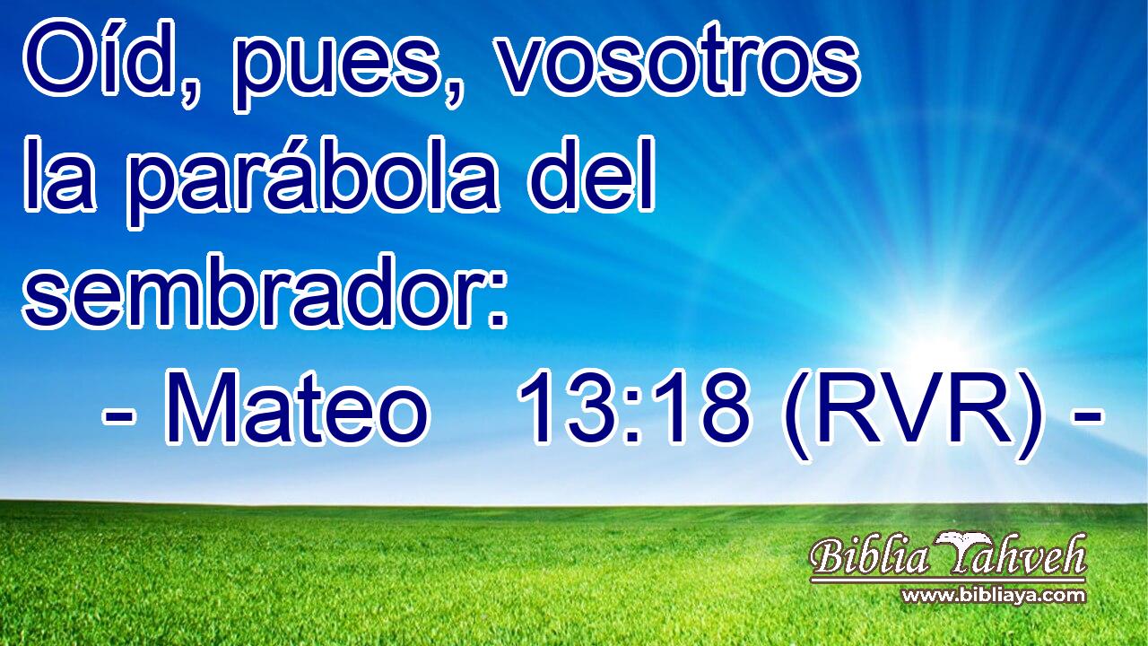 Oíd, pues, vosotros la parábola del sembrador: