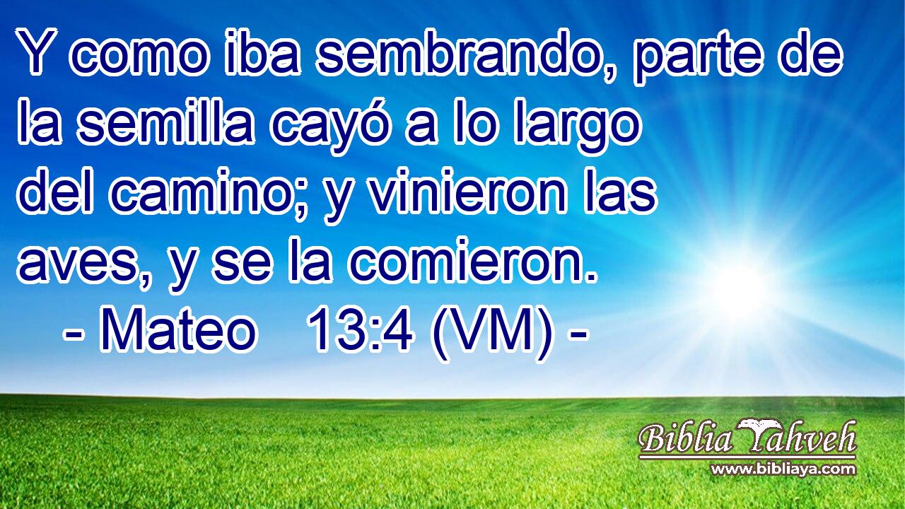  Y como iba sembrando, parte de la semilla cayó a lo largo del camino; y vinieron las aves, y se la comieron. 