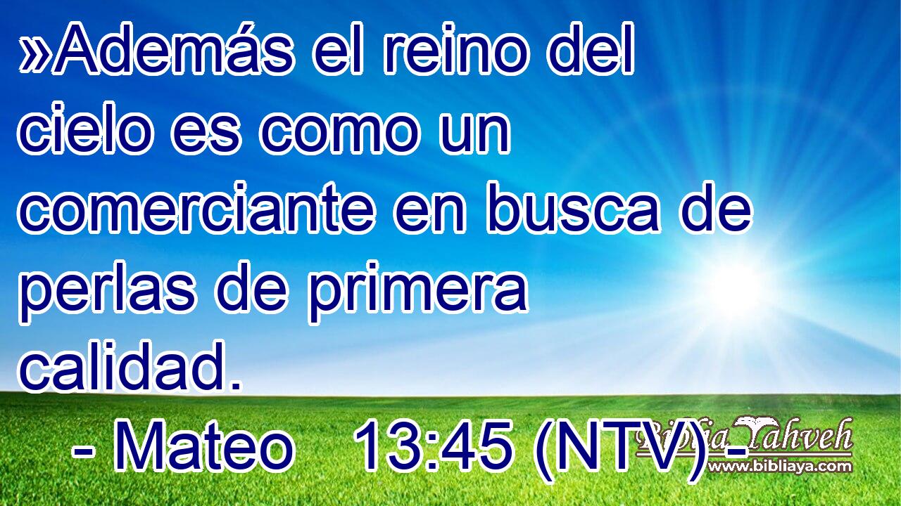 »Además el reino del cielo es como un comerciante en busca de perlas de primera calidad.