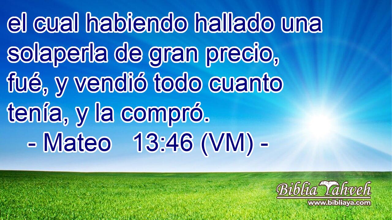  el cual habiendo hallado una solaperla de gran precio, fué, y vendió todo cuanto tenía, y la compró. 