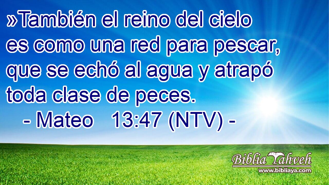 »También el reino del cielo es como una red para pescar, que se echó al agua y atrapó toda clase de peces.