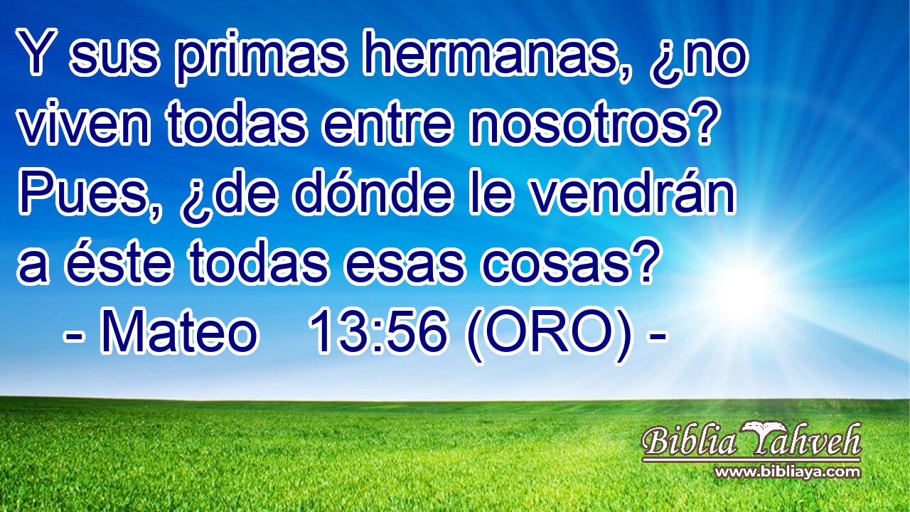  Y sus primas hermanas, ¿no viven todas entre nosotros? Pues, ¿de dónde le vendrán a éste todas esas cosas? 