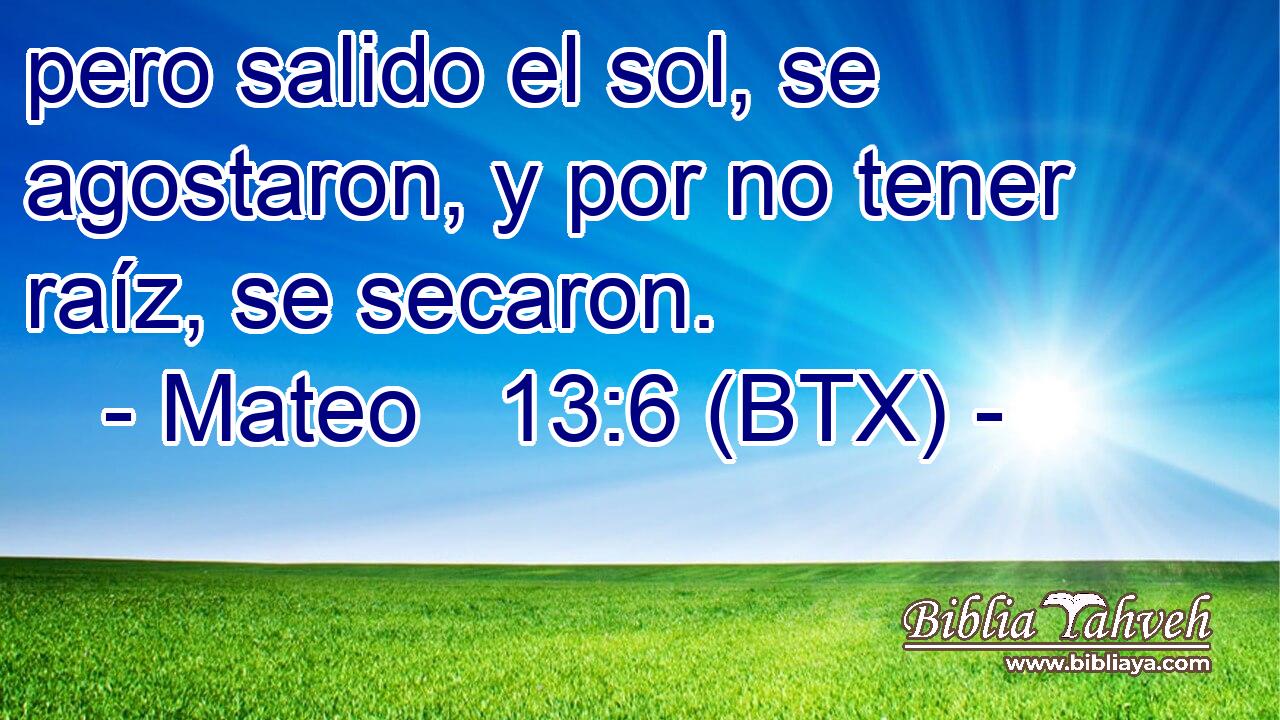 pero salido el sol, se agostaron, y por no tener raíz, se secaron.