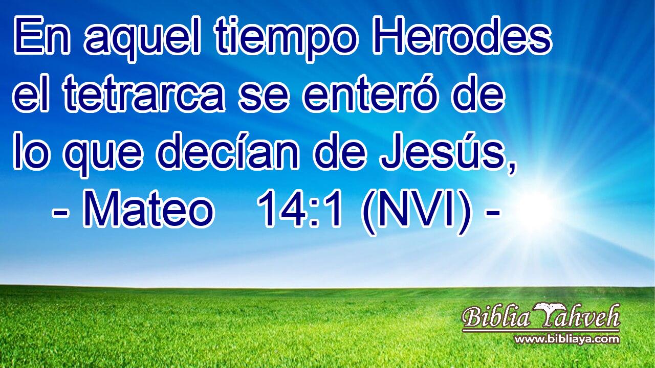  En aquel tiempo Herodes el tetrarca se enteró de lo que decían de Jesús, 