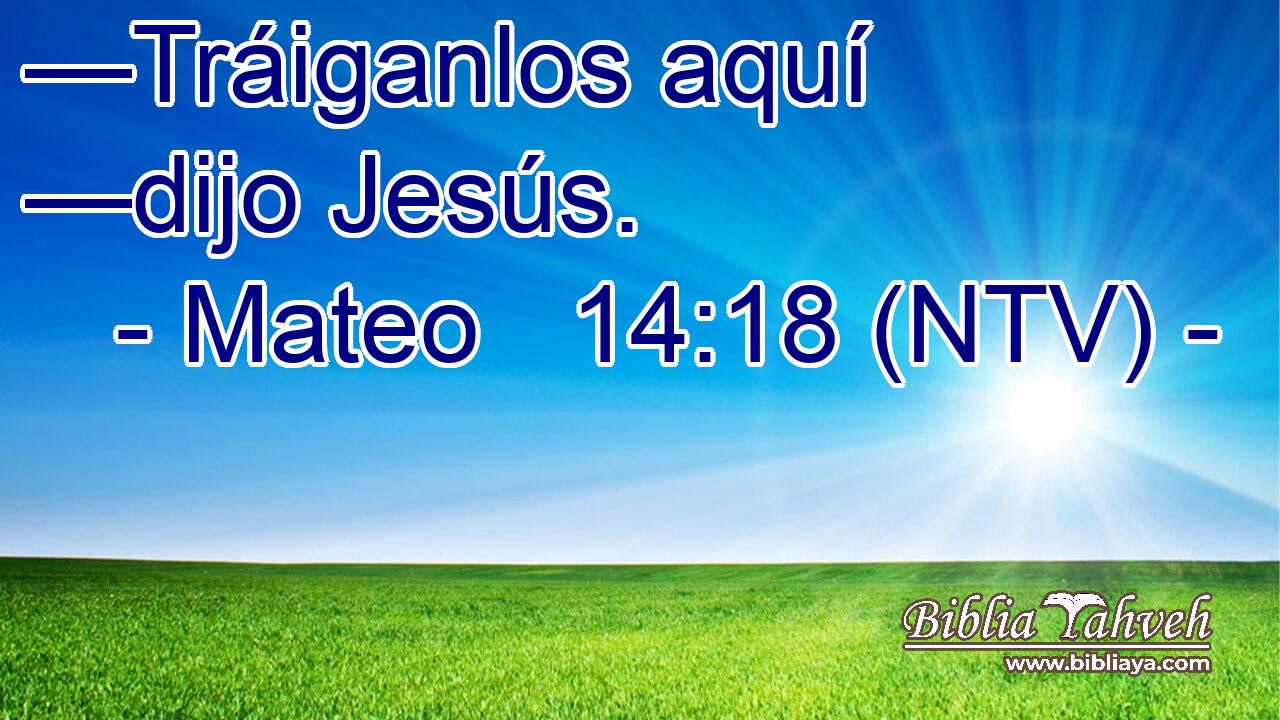 —Tráiganlos aquí —dijo Jesús.