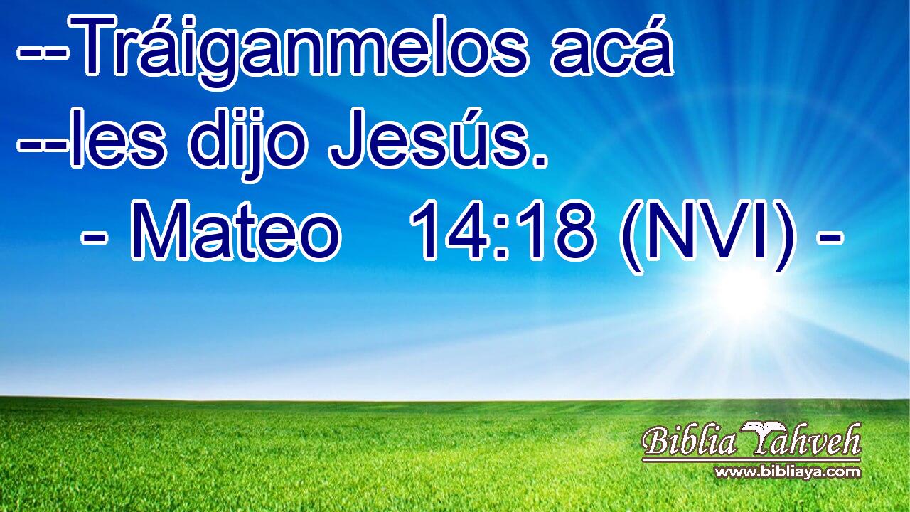  --Tráiganmelos acá --les dijo Jesús. 