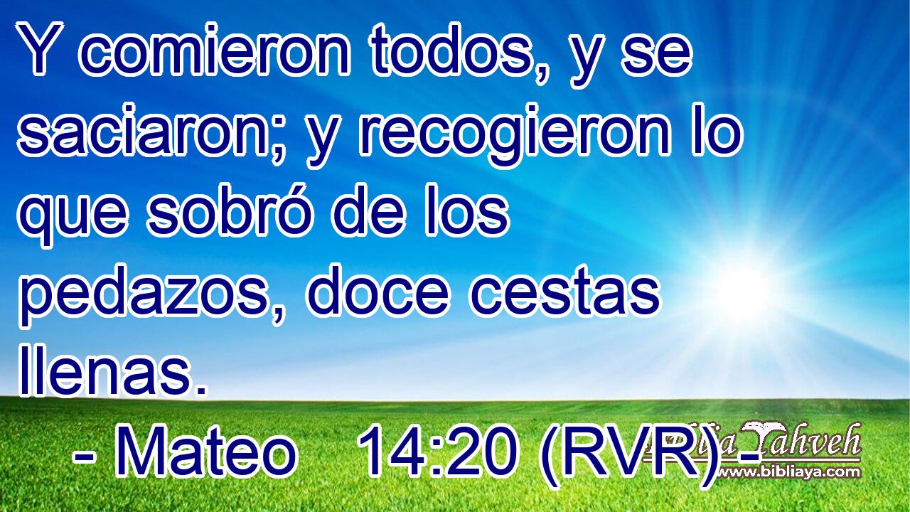 Y comieron todos, y se saciaron; y recogieron lo que sobró de los pedazos, doce cestas llenas.