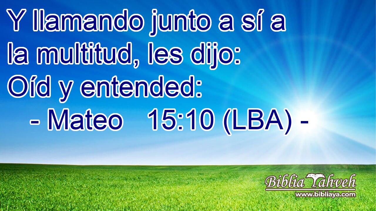 Y llamando junto a sí a la multitud, les dijo: Oíd y entended: