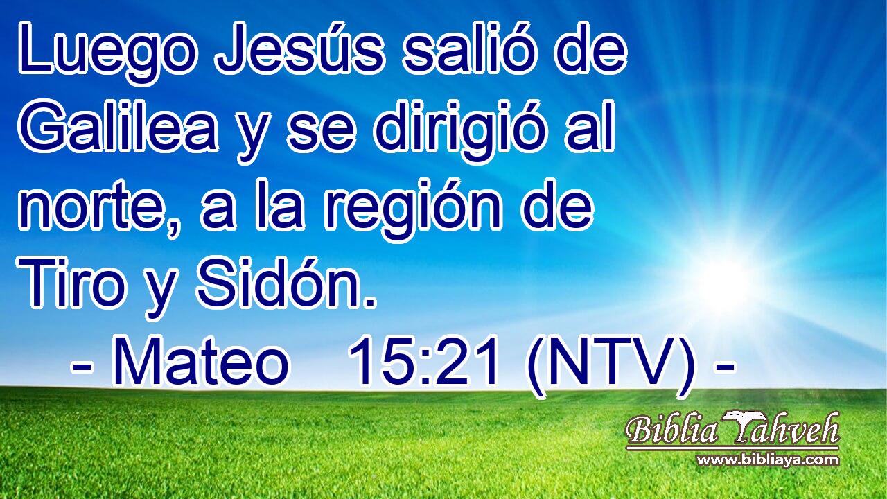 Luego Jesús salió de Galilea y se dirigió al norte, a la región de Tiro y Sidón.