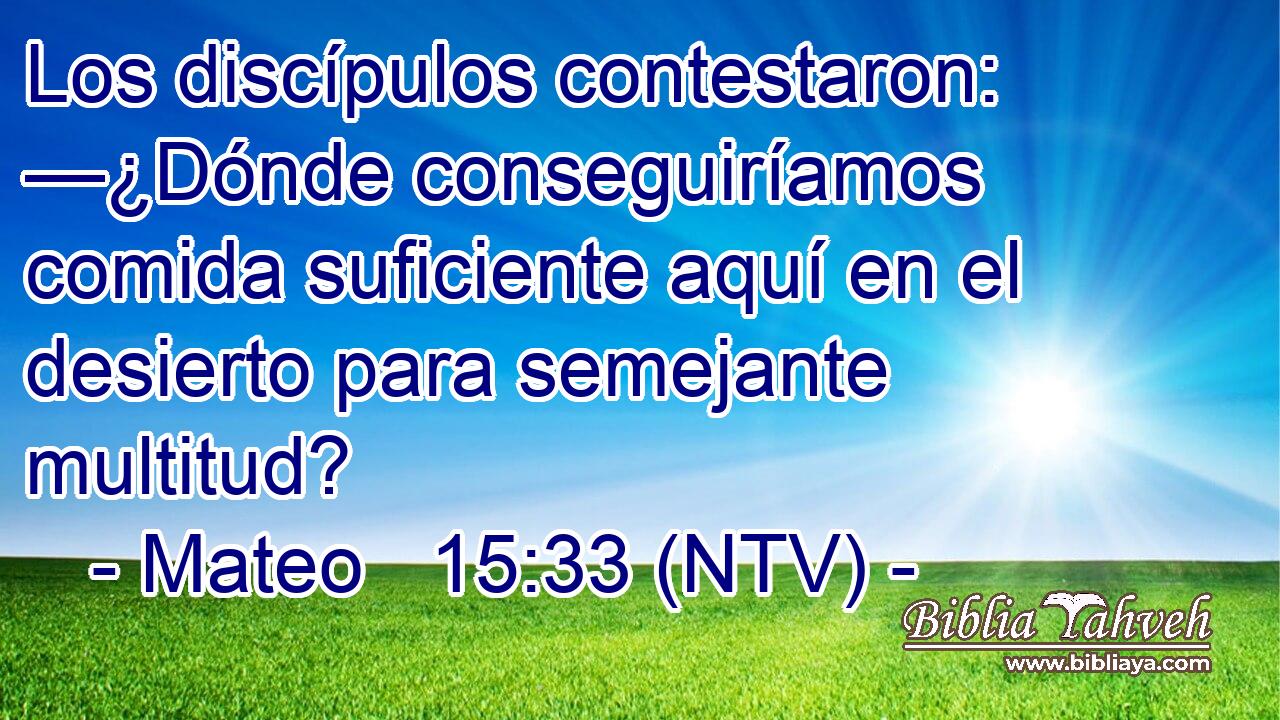 Los discípulos contestaron: —¿Dónde conseguiríamos comida suficiente aquí en el desierto para semejante multitud?