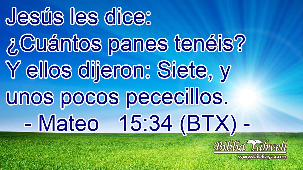 Jesús les dice: ¿Cuántos panes tenéis? Y ellos dijeron: Siete, y unos pocos pececillos.
