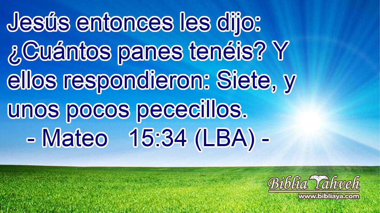 Jesús entonces les dijo: ¿Cuántos panes tenéis? Y ellos respondieron: Siete, y unos pocos pececillos.