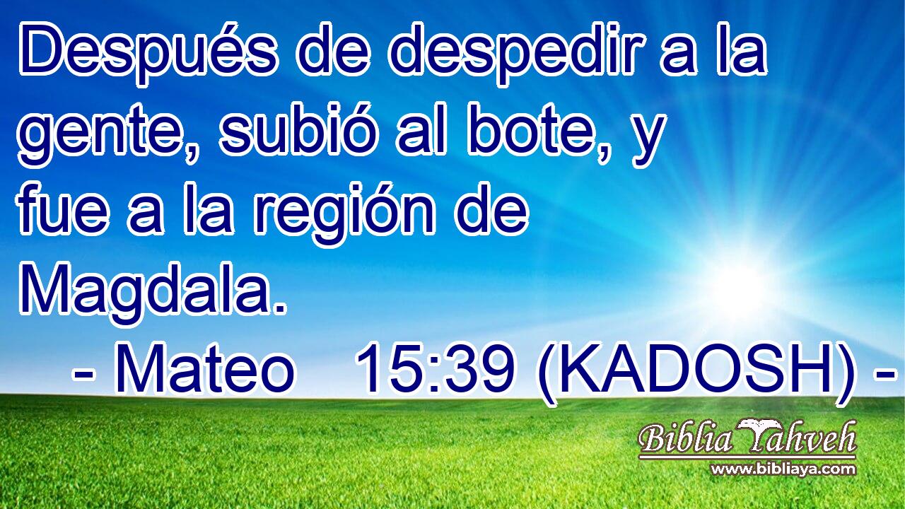  Después de despedir a la gente, subió al bote, y fue a la región de Magdala. 