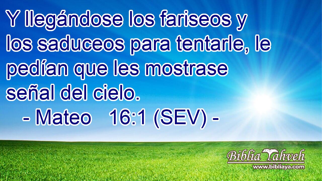 Y llegándose los fariseos y los saduceos para tentarle, le pedían que les mostrase señal del cielo.