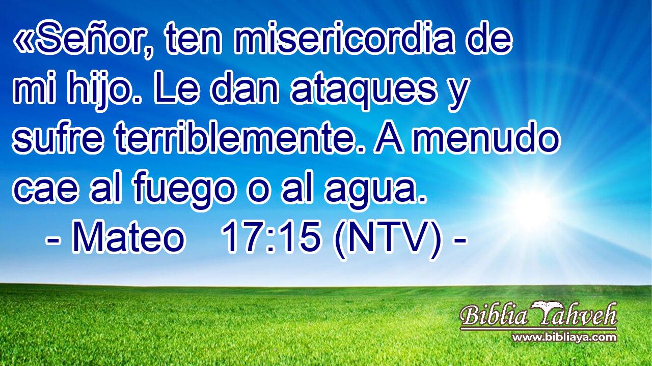 «Señor, ten misericordia de mi hijo. Le dan ataques y sufre terriblemente. A menudo cae al fuego o al agua.
