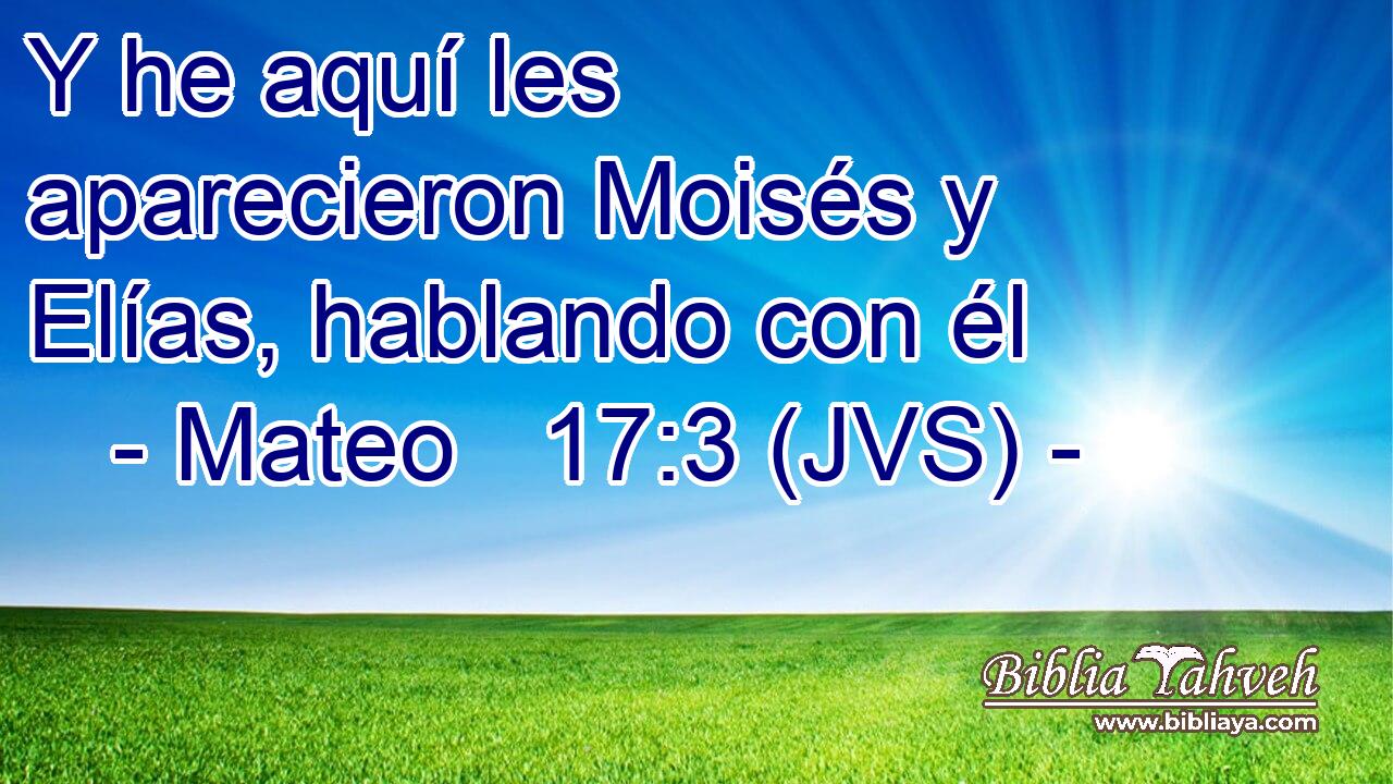 Y he aquí les aparecieron Moisés y Elías, hablando con él