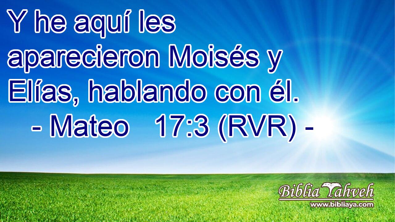 Y he aquí les aparecieron Moisés y Elías, hablando con él.