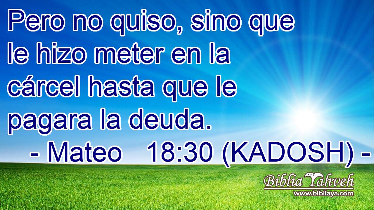  Pero no quiso, sino que le hizo meter en la cárcel hasta que le pagara la deuda. 