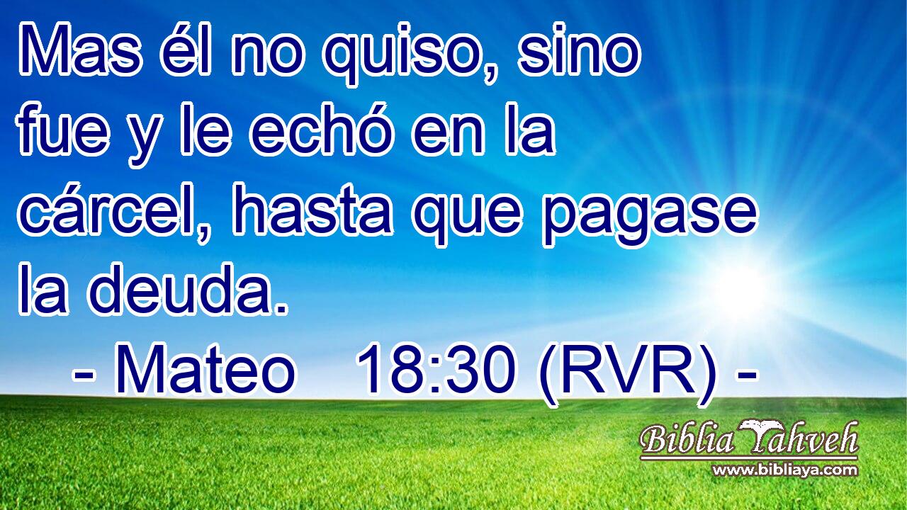 Mas él no quiso, sino fue y le echó en la cárcel, hasta que pagase la deuda.